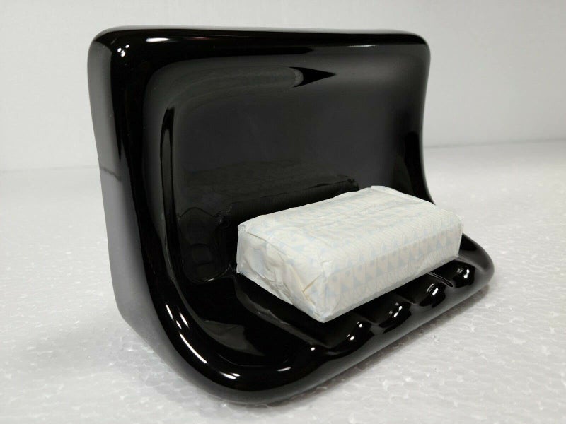 Daltile Black Ceramic Soap Dish Tray Shower Bathtub Vintage Mid Century Modern Vintage Retro - Image 1